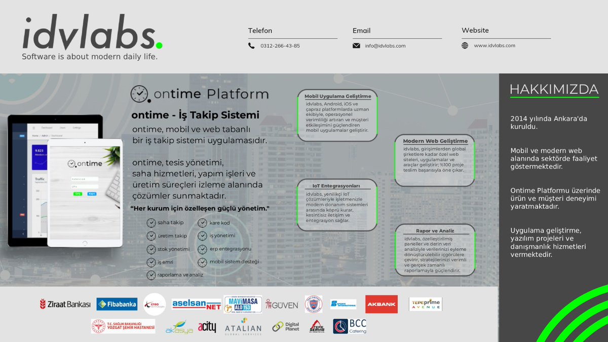 idvlabs's tweet photo. Ontime;
🚀 Modern, hızlı ve güvenilirçözümlerle:
 ✔ Üretim süreçlerini dijitalleştir
 ✔ Saha operasyonlarını şeffaflaştır
 ✔ İş gücü verimliliğini artır
 ✔ Müşteri deneyimini güçlendir
https://t.co/YU7raDDf2C https://t.co/4uBikzQhBH