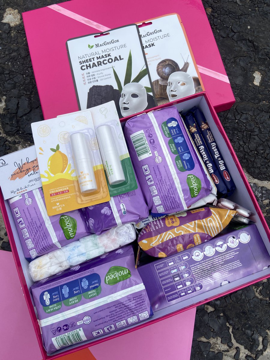 DeeTouch_'s tweet photo. The basic period care package. A just right package for sending hugs and love to your female loved one. https://t.co/b3jf2ntNTQ