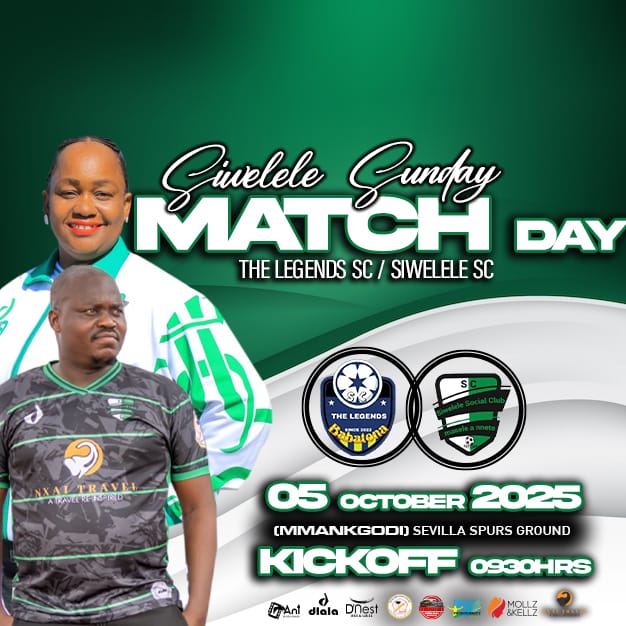 This Sunday, we take a visit to face off against The Legends SC in Mmankgodi.

#KaBosweuLeBotala ⚪🟢⚫ #MaseleANnete #BWSocialClubs #NationalTeam