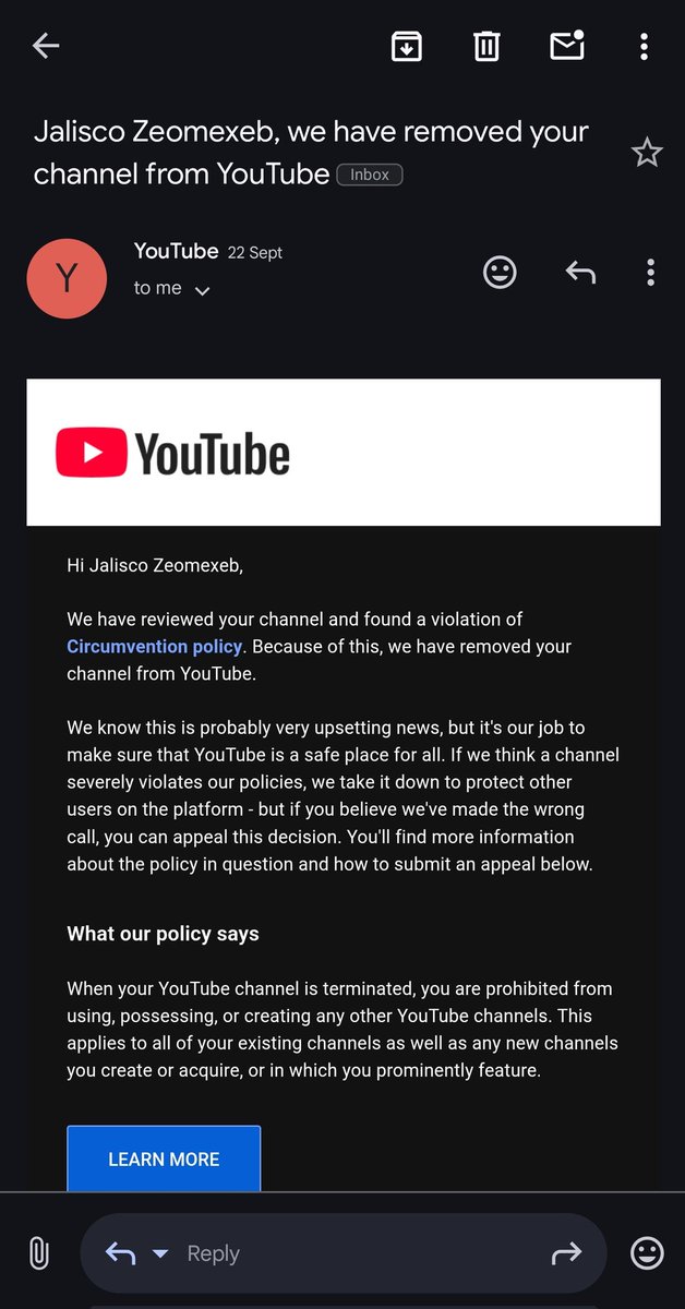 JaybeeMania's tweet photo. [1] Hi @TeamYouTube, my channel "Prince Luxury" was recently terminated for violating the Circumvention policy after I had uploaded about 20 videos. I’ve carefully read through the policy and truly believe I didn’t violate it. I’ve never had any channels terminated before, nor... https://t.co/KRSSRL17cj