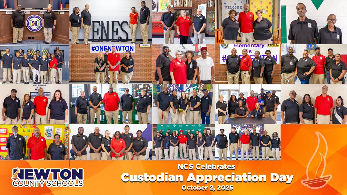 They’re the first to arrive, the last to leave, and always working behind the scenes to keep our schools clean, safe, and welcoming. Today on National Custodian Appreciation Day, we celebrate and thank our amazing custodial teams across Newton County Schools.

Your hard work
