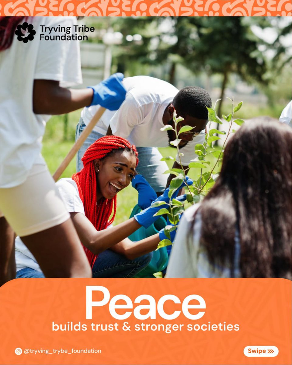 Today is International Day of Non-Violence! 🙏 Let's promote peace through understanding, respect, and kindness. Join Tryving Trybe Foundation's movement for a more peaceful society.