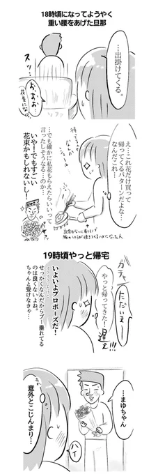 記念日に花束プロポーズをお願いしたら
ほんとに花だけ買ってこられまして(続く) 