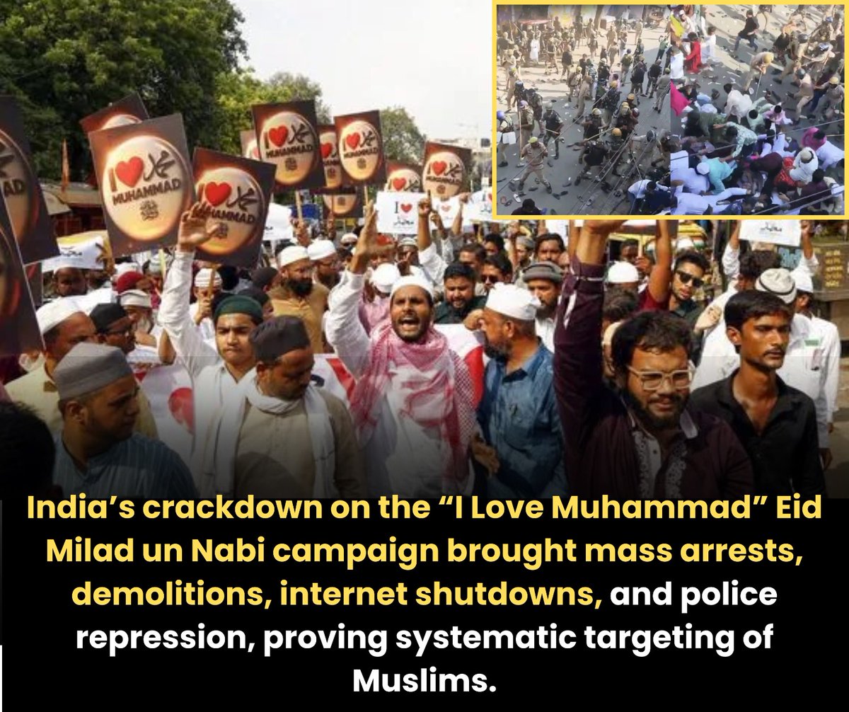 Zakirbaloch789's tweet photo. From Bareilly to Kanpur, being Muslim in India is treated like a crime. Mass arrests, bulldozers, internet shutdowns & demolitions show a systematic campaign of state terror under Yogi’s rule.
#Bareillypolice #StateTerror #IStandWithMuslims #GlobalSumudFlotilla #OTDirecto1O https://t.co/pt7vQU95vM