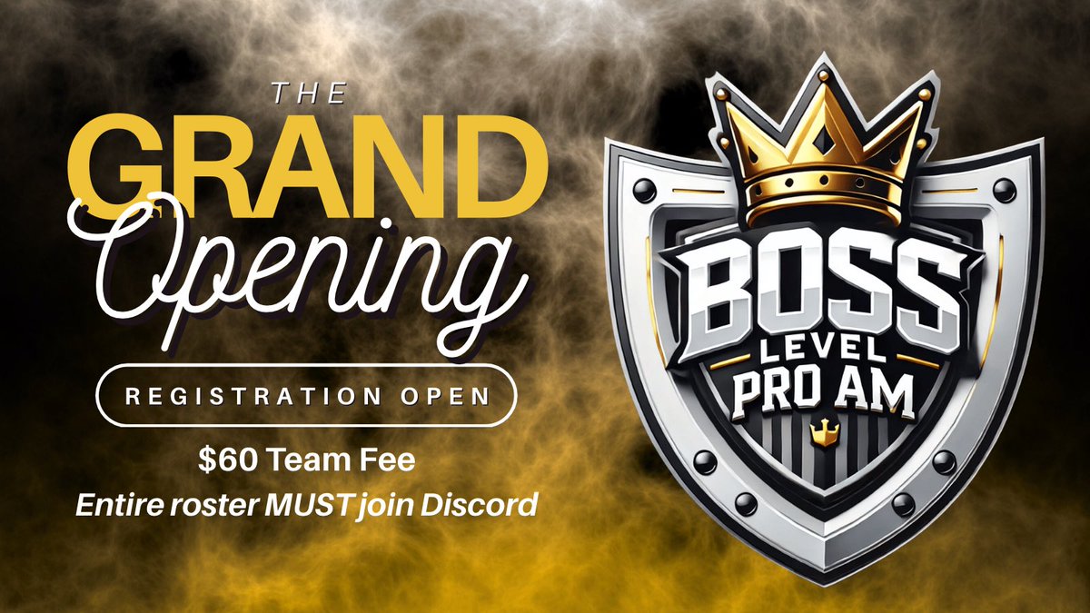 BossLevelProAm's tweet photo. 3️⃣ Days Left‼️‼️

🥇THE GRAND OPENING🥇

📆Tournament starts, October 6th
💰$2,500 Pot Minimum Guaranteed
⏰Week Long Tournament
🎟️ $60 per team https://t.co/1nWEK3rr0K