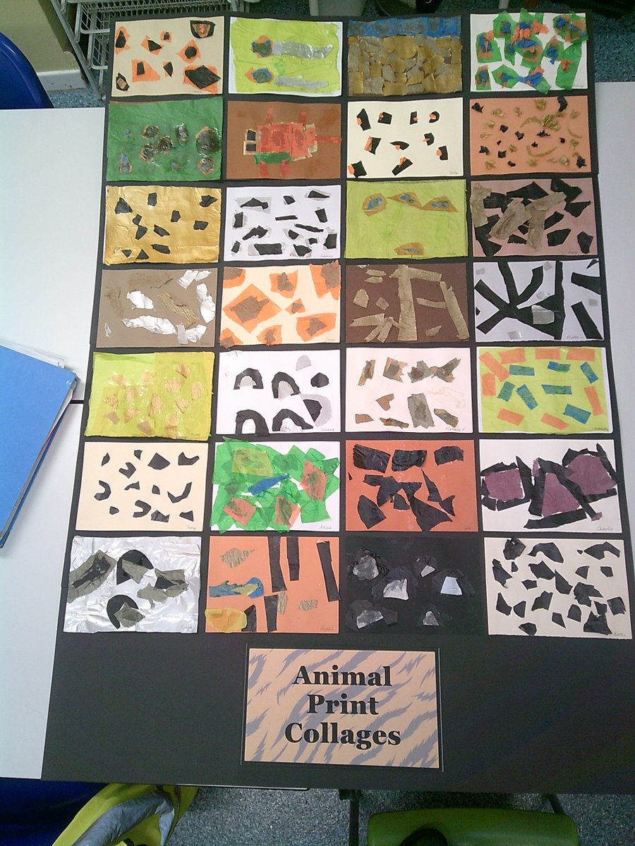 Inspired by our learning about David Attenborough we used collage techniques to create animal print collages.