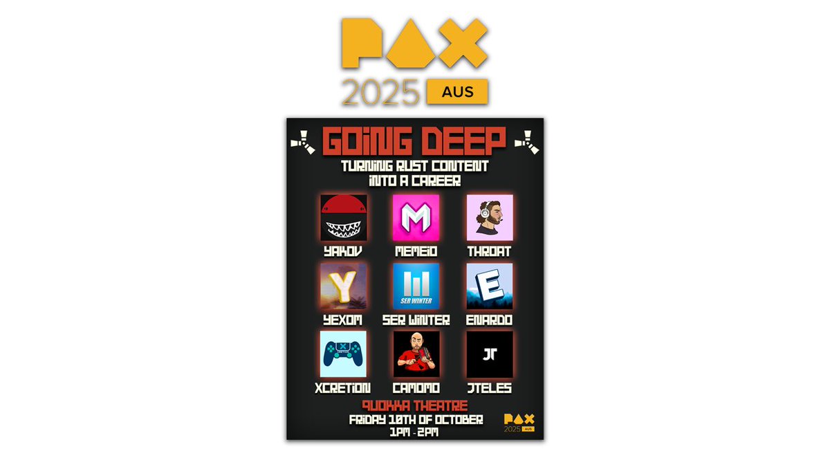 On the 10th of October at PAX Aus in Melbourne, I'm gonna be on a panel with all of these fine nakeds. Go buy your PAX ticket for Friday or the three day pass and come and hang out with us while we answer your questions n shiiiiet 😎