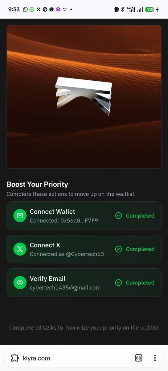 Abdullahitk20's tweet image. Klyra 

Waitlist
klyra.com/waitlist

Join Waitlist

gElsa 
@wallchain_xyz 
@heyel