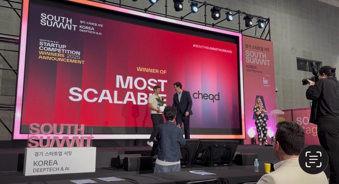 cheqd_io's tweet image. 🏆The Most Scalable Award from South Summit Korea 2025!

cheqd won “The Most Scalable Award” in the Startup Competition at @south_summit Korea 2025.

This recognition is given to startups with the strongest potential for growth &amp;amp; expansion across industries and borders.🚀