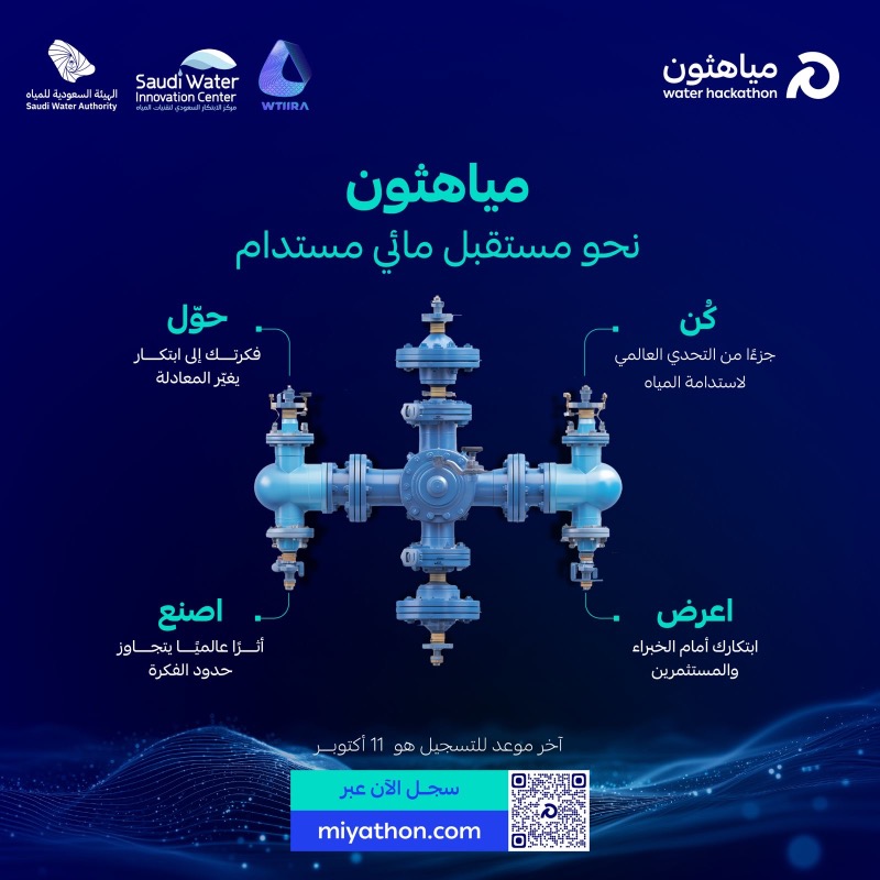 MiyahThon's tweet photo. في مياهثون نكتب مستقبل المياه اليوم، ليقرأه العالم غدًا. 
رحلتك للابتكار تبدأ هنا.

يغلق التسجيل: 11 أكتوبر