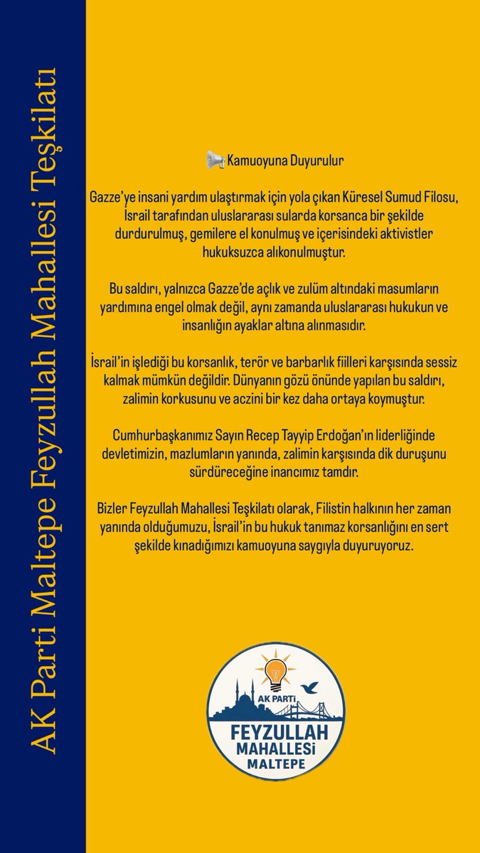 AkFeyzullah's tweet photo. #FeyzullahAkYolda
@maltepeakparti
@Behadir
#SumudFilosu
#israilTerorist https://t.co/E9IfC6LWPY