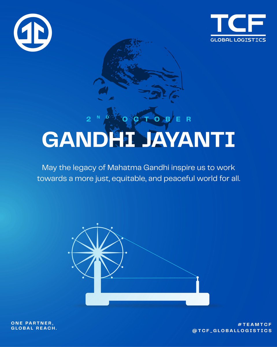 Honoring the legacy of Mahatma Gandhi – a leader who taught us that true strength lies in peace, truth, and integrity. 

At TCF, we carry forward these values in every journey we make across borders. 🌍🚢✈️ Wishing everyone a thoughtful and peaceful Gandhi Jayanti. 🇮🇳✨