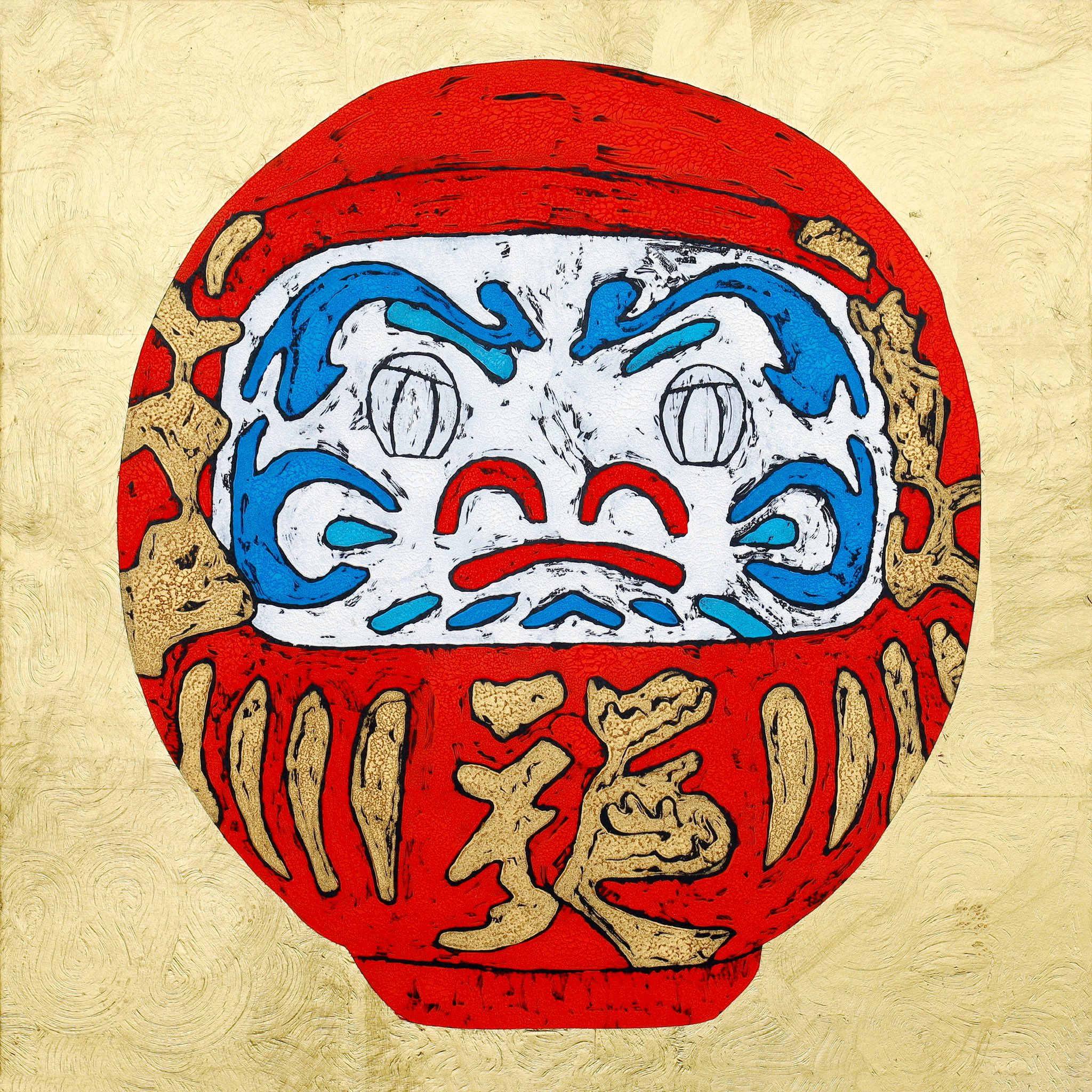 2076❣️ タイトル　(tribe) 油絵 ビンカシワ「トイ・ショップ」油絵・F0号 絵画買取・販売の小竹美術