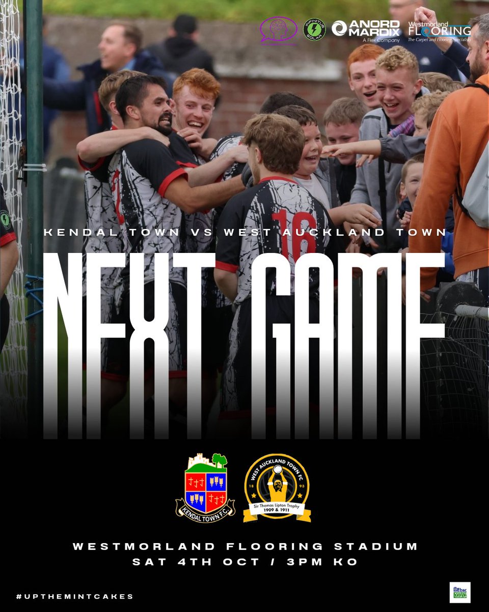 After a brilliant win on the road last night, we return to Parkside Road on Saturday when we host <a href="/westaucklandfc/">West Auckland Town FC</a>.

🗓️ Sat 4th Oct
🕒 3pm KO
🎟️ £8/£5/£3/£1
💳 Cash or card
🍺 Bar open and food available 
🗞️ Printed programme
🐶 Dog friendly

#UpTheMintcakes