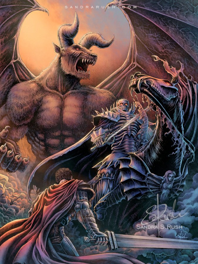 The Golden Age - my first BERSERK fanart with Zodd, Skull Knight and Guts 🖤 the old good times 🖤
If you'd like to download HD Wallpapers they are available on my Patreon ❤
Patreon.com/SandraRush
Explore Physical Prints &amp; T-Shirts at
SandraRush.com