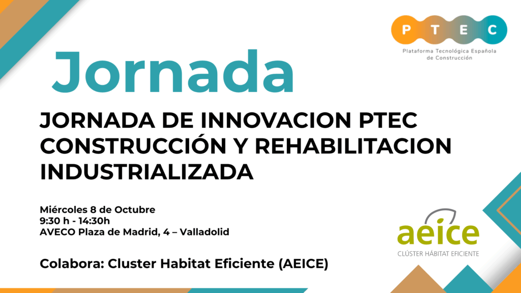 🌆El 8 de octubre, se celebrará en Valladolid una jornada sobre innovación, construcción y rehabilitación industrializada.

Organizada por la <a href="/PlataformaPtec/">Plataforma de la Construcción</a>, con la colaboración <a href="/ClusterAeice/">AEICE Clúster de Hábitat Eficiente</a>, participará <a href="/VIVIALT_/">VIVIALT</a> en representación de <a href="/andece_general/">PrefabricadoHormigón</a>.

🔗plataformaptec.es/eventos/jornad…