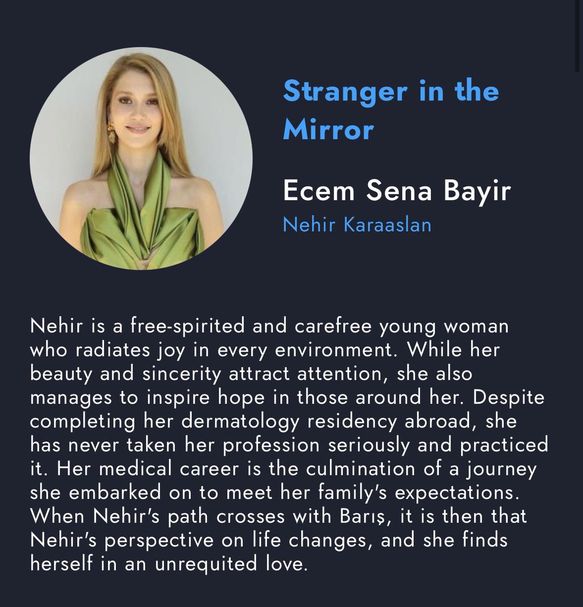 evless1's tweet image. #AynadakiYabancı cast and their character