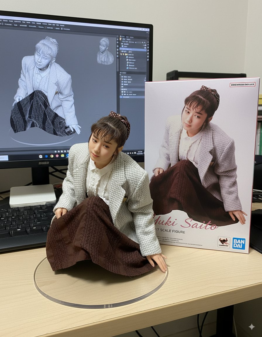 speakemania's tweet image. #GoogleAiStudio #NanoBanana #斉藤由貴 #捜査一課長 #大福 #フィギア化