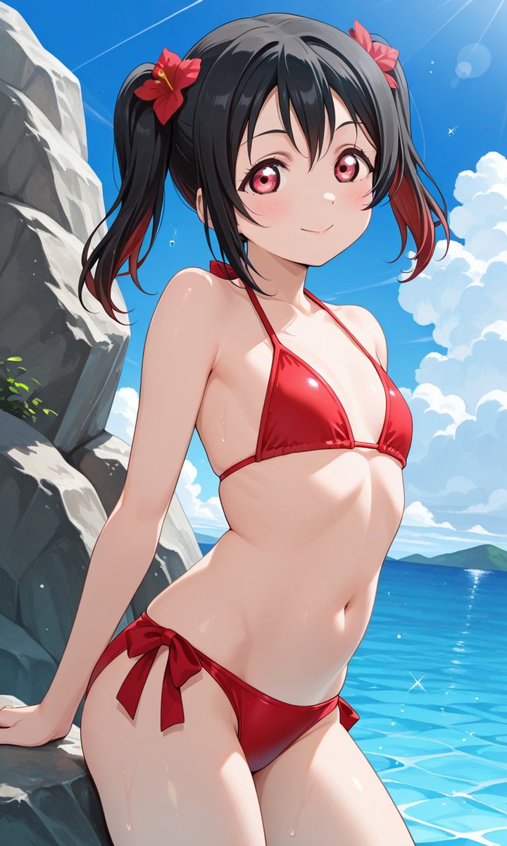 手描きイラスト 矢澤 に こ 水着 ラブライブ フルグラフィックTシャツ