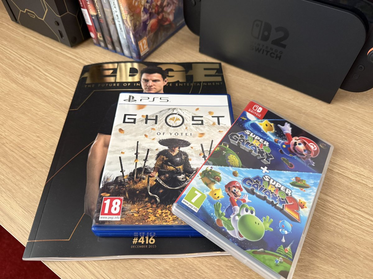 Early weekend starts now! Thanks <a href="/game_collection/">The Game Collection</a> for the fantastic launch day delivery as always &amp; latest copy <a href="/edgeonline/">Edge</a> has arrived with #007FirstLight on the cover. #SuperMarioGalaxy2 #GhostofYotei