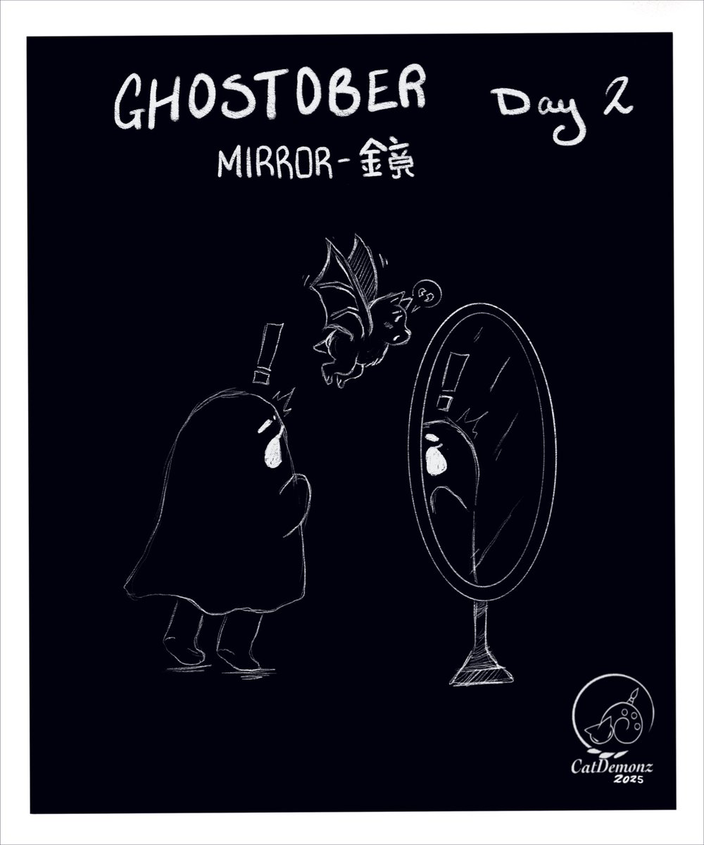 Day 2 😞
.

.

.

#catdemonz #ghostober2025 #ghostober #spooky2025 #art #drawing #illustration #artist #sketchbook #draw #artwork #doodle #blackandwhite #drawings