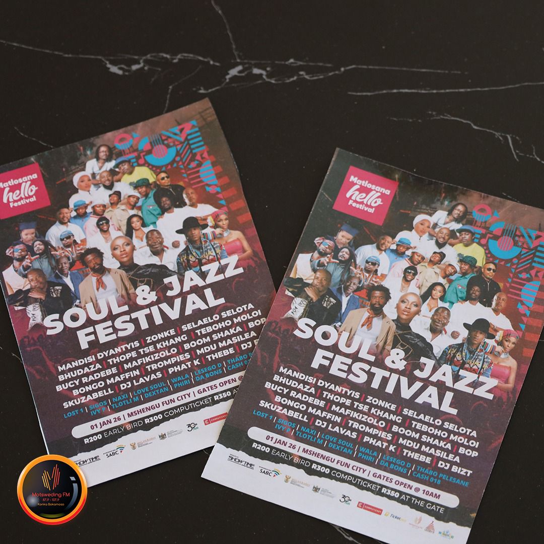 motswedingfm's tweet photo. Motsweding FM etla ka tlhamalalo gotswa mo Rio Hotel, Klerksdorp. Mo go thankgolwang  semmuso lenaane la moletlo mogolo wa Hello Fest.🎊💃🕺

#MotswedingFM #hellofest2026 https://t.co/MMFJAXYLnS