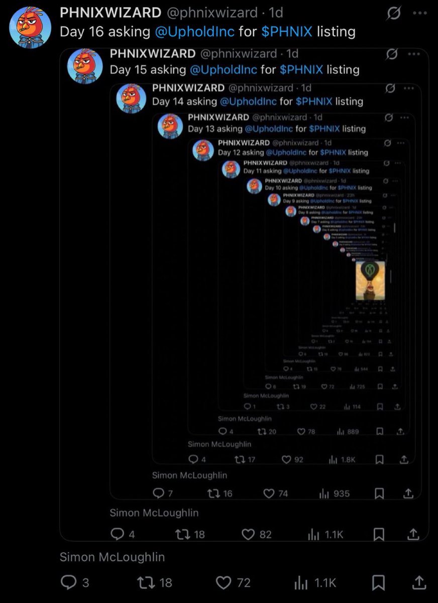 Day 1 asking <a href="/UpholdInc/">Uphold</a> for $PHNIX listing