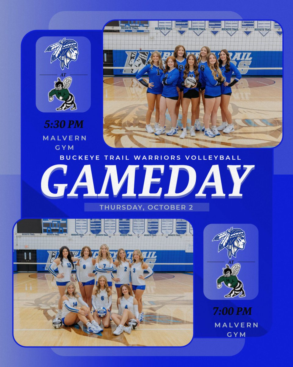 The Warriors head to Malvern to face the Hornets in an IVC match. JV serve is at 5:30pm. Good Luck Warriors!!
#WarriorPride