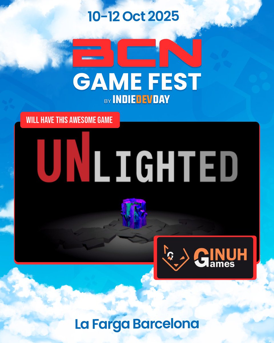 GinuhGames's tweet photo. ¡#Unlighted estará este año en el #BCNGameFest!

👀 Nos vemos los días 10, 11 y 12 de Octubre en La Farga Barcelona.

👾 Podréis jugar la demo más actualizada de Unlighted, con la nuevas voces ya disponibles ;) https://t.co/HTHY1vOatk