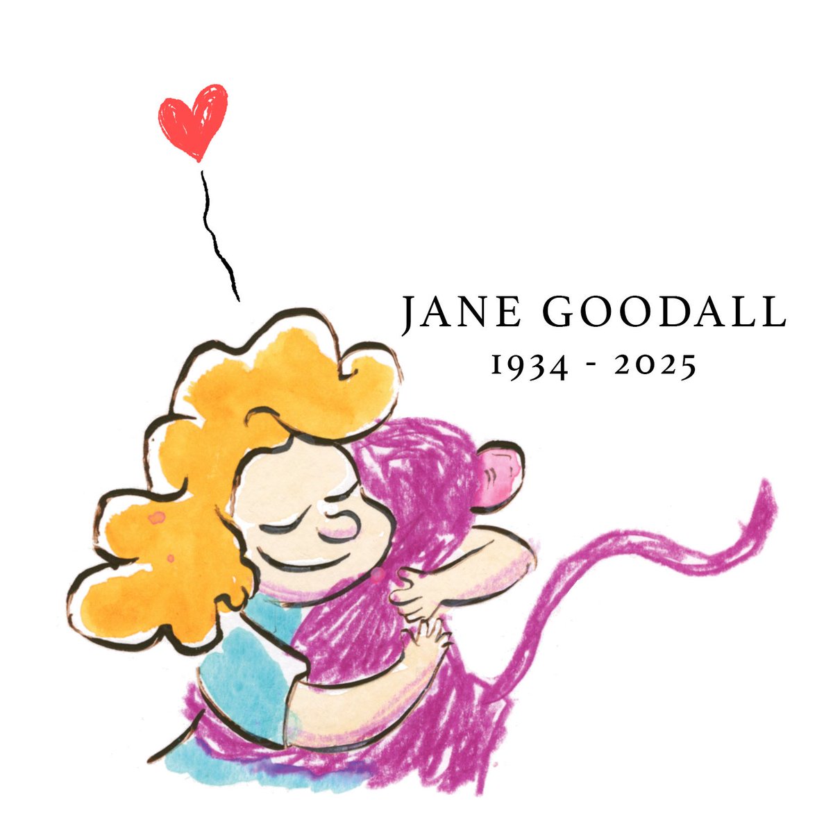 We will miss you, <a href="/JaneGoodallInst/">Dr. Jane Goodall & the Jane Goodall Institute</a> ❤️

#janegoodall