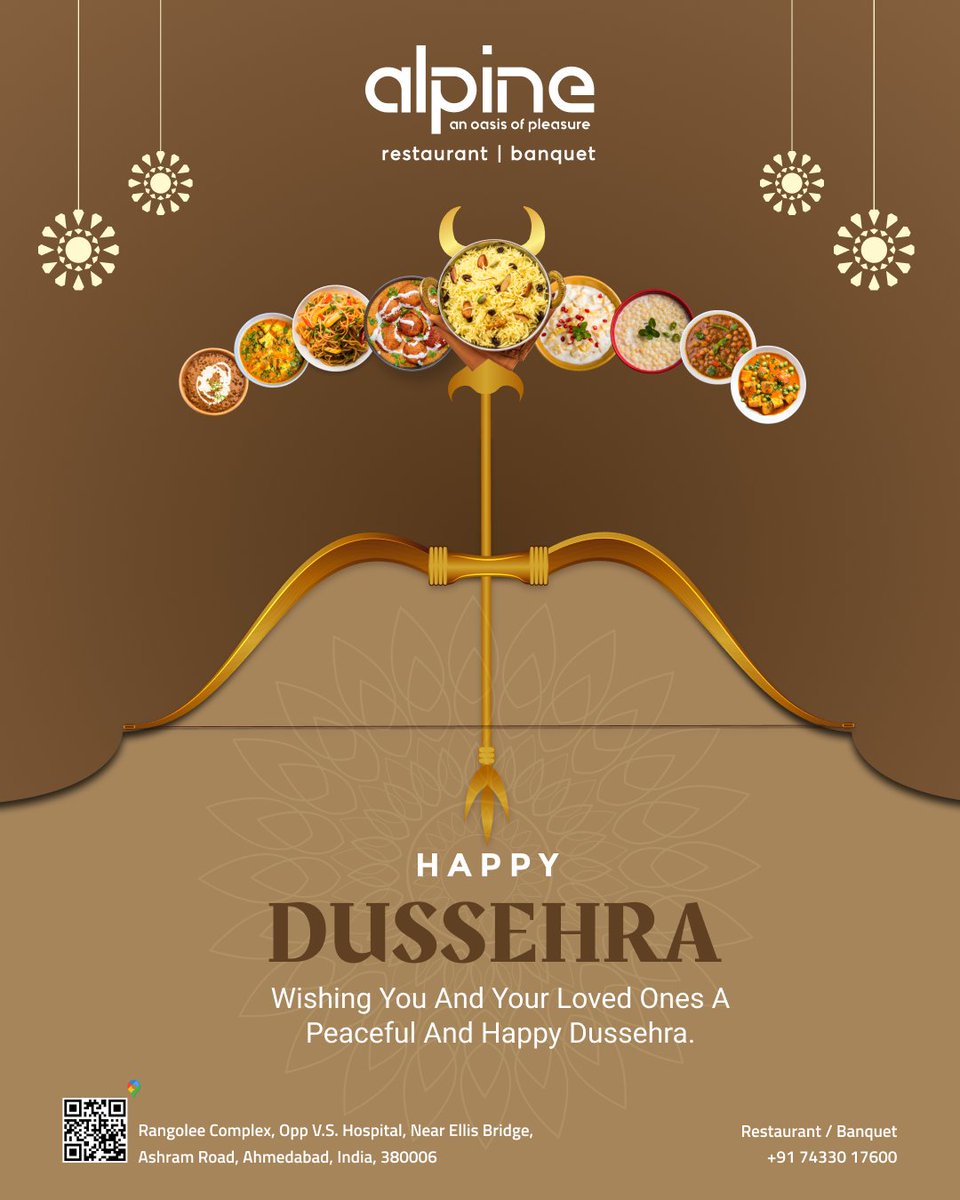 Alpine_Rest's tweet photo. Happy Dussehra 📷
Wishing you and your loved ones a peaceful and happy Dussehra.

#HappyDussehra #VictoryOfGood #DussehraCelebration #FestiveVibes #JoyAndProsperity #CelebrateTradition
#TriumphOfGoodOverEvil #alpinerestauran https://t.co/jvOuSN2YKM