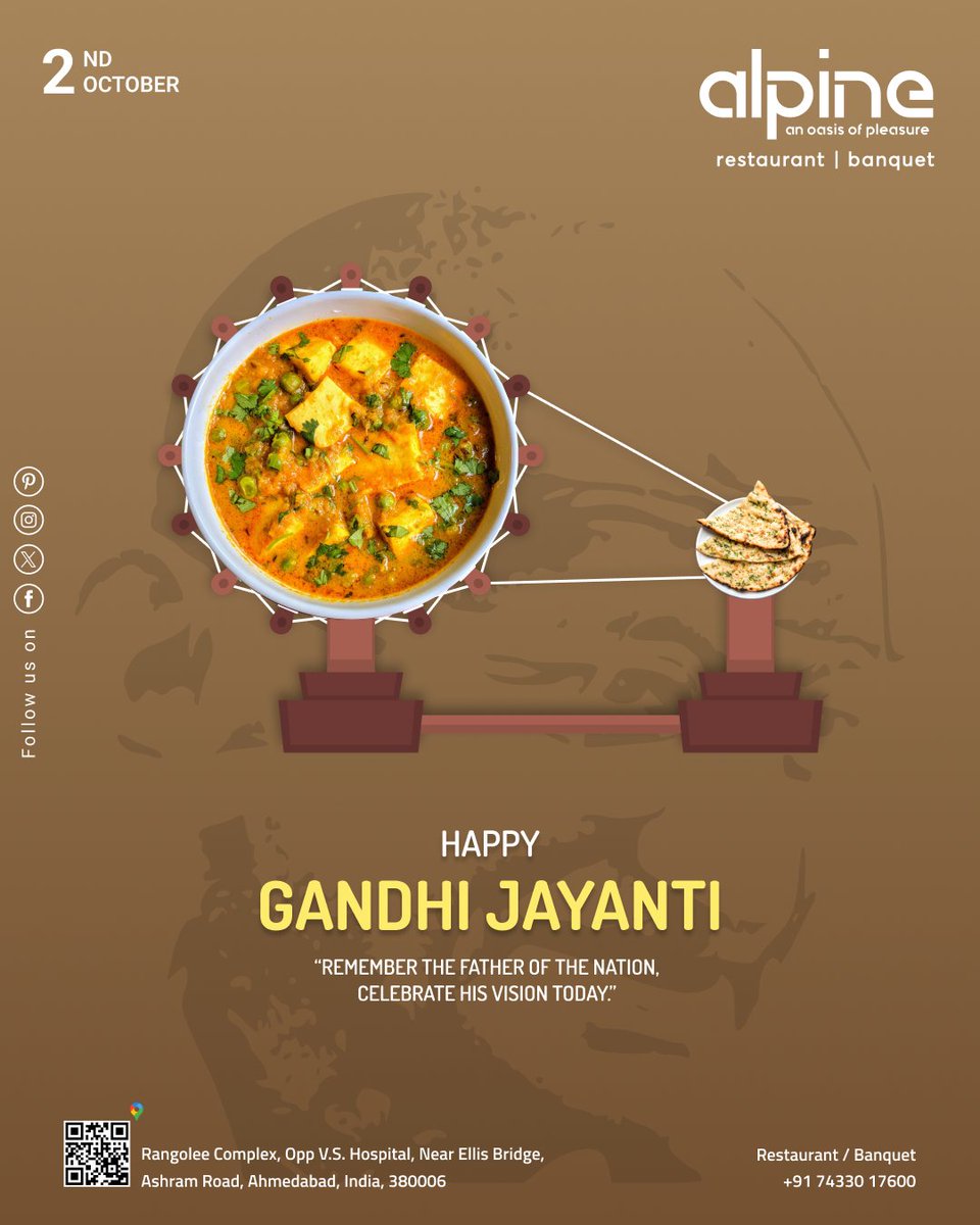 Alpine_Rest's tweet photo. Happy Gandhi Jayanti 📷📷📷📷
“Remember the Father of the Nation,�Celebrate his vision today.”

#GandhiJayanti #MahatmaGandhi #PeaceAndTruth
#NonViolence #TributeToGandhi #FatherOfTheNation
#TruthAndNonViolence #GandhiPhilosophy #InspirationOfIndia https://t.co/bWzokaJNtK