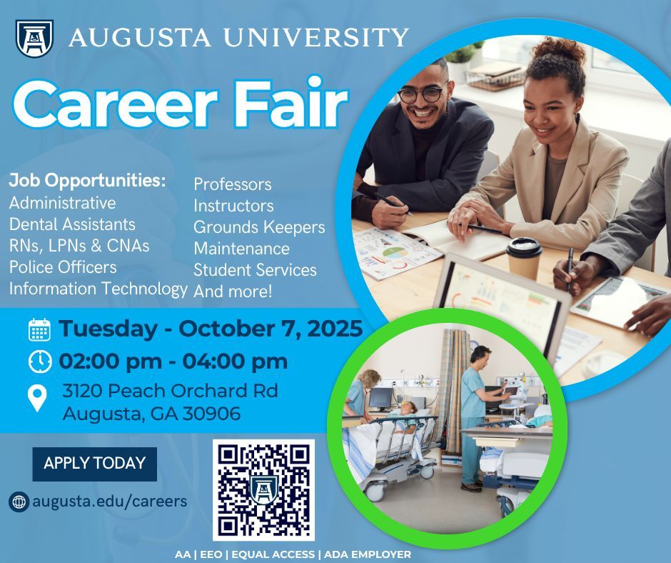 Join us at our Career Fair!!
Tuesday, October 7, 2025
2:00pm – 4:00pm
Goodwill Job Connection
3120 Peach Orchard Rd
Augusta, GA 30906