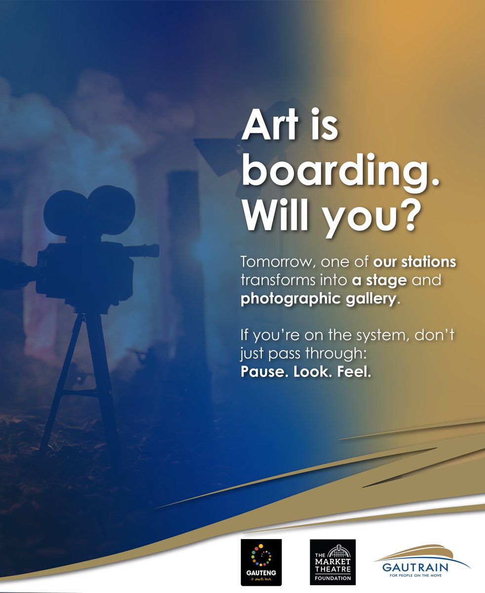TheGautrain's tweet image. Something bold is on the horizon...A powerful partnership is setting the stage for something extraordinary #ArtInTransit @MarketTheatre @visitgauteng 

#GautrainJourneys