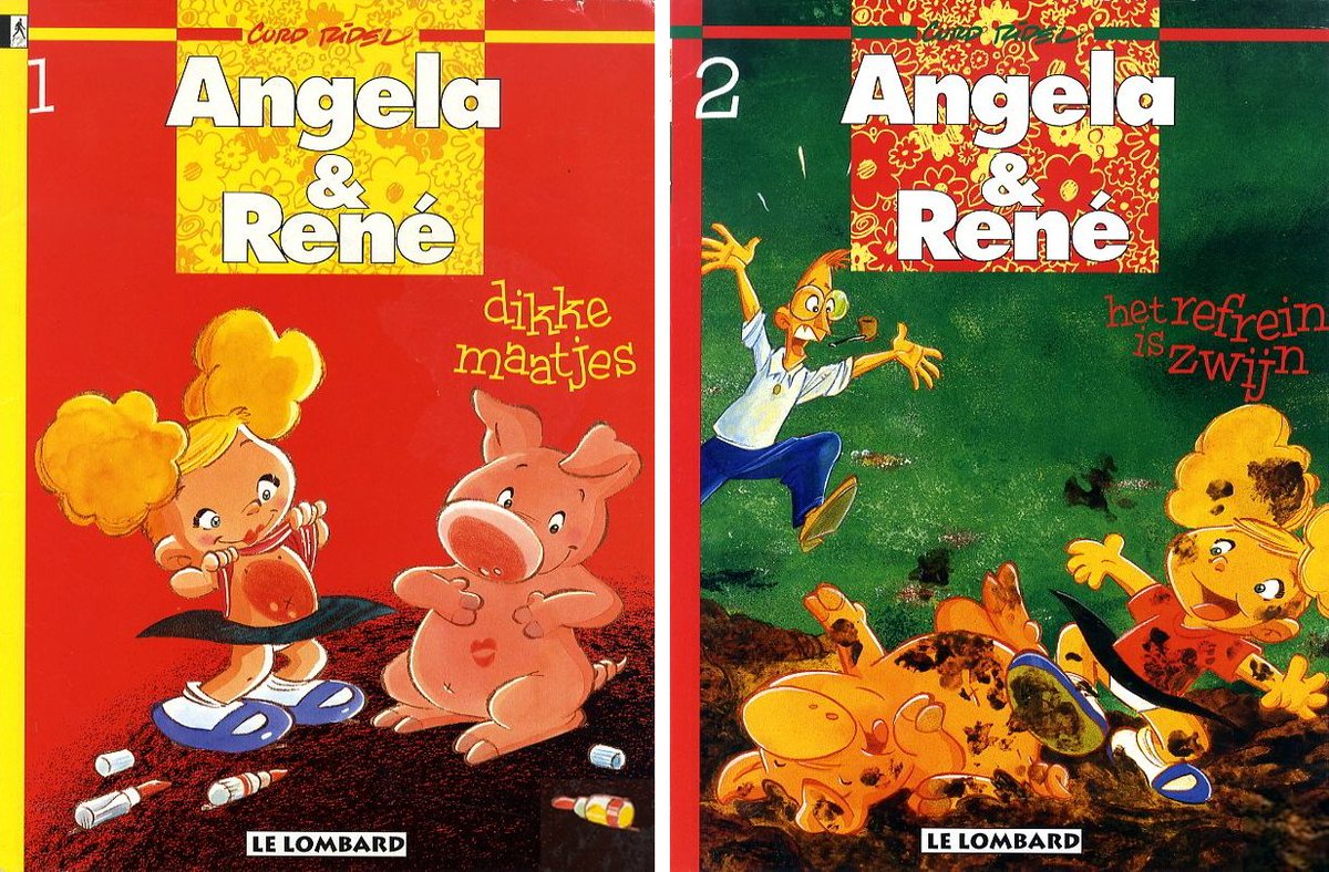 stripland_BENL's tweet photo. Wie kent #Angela & #René nog? In 97 verschenen twee albums bij #LeLombard, daarna stopte de vertaling. Van #CurdRidel (De #Gowap) persoonlijk vernamen we dat hij na 20 jaar een nieuw album (deel 10) maakt. Als er een akkoord is, zou #RebootComics de reeks in albumvorm uitgeven.🐽 https://t.co/x9C7AGor5o