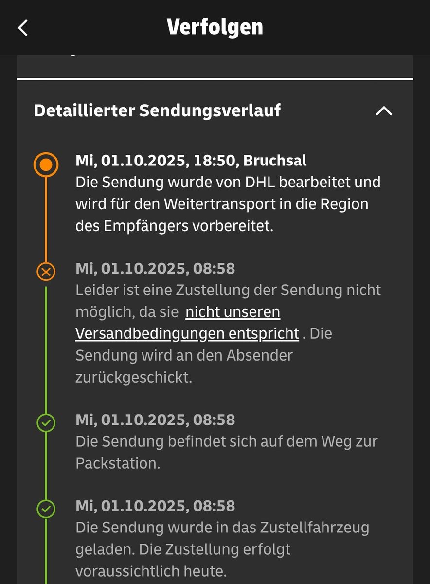 Hallo <a href="/DHLPaket/">DHL Paket</a> - Team,

ich kann ehrlich gesagt nicht verstehen, warum mein Packet nicht an der Packstation abgegeben wurde. Könnt ihr mir bitte helfen.

Danke euch im voraus 🙋