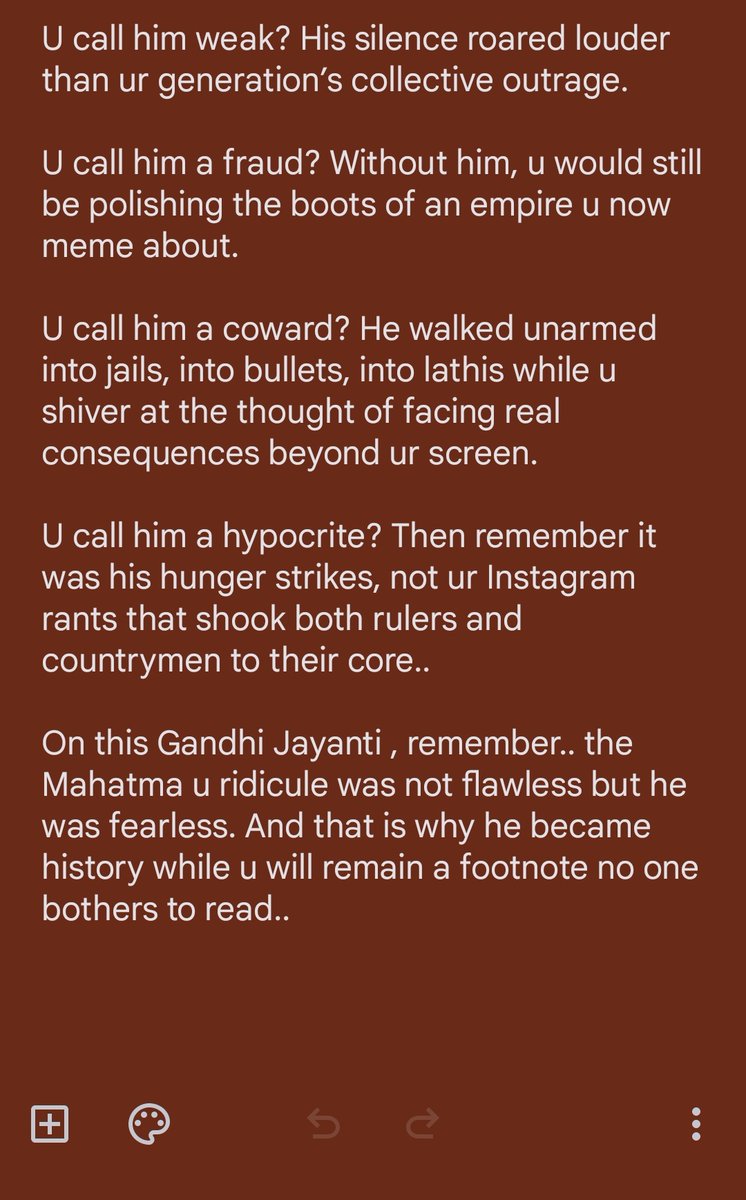CtrlAltWritee's tweet image. On #GandhiJayanti , we honor a soul whose truth outshone the might of empires..
#gandhijayanti2025  #Gandhi