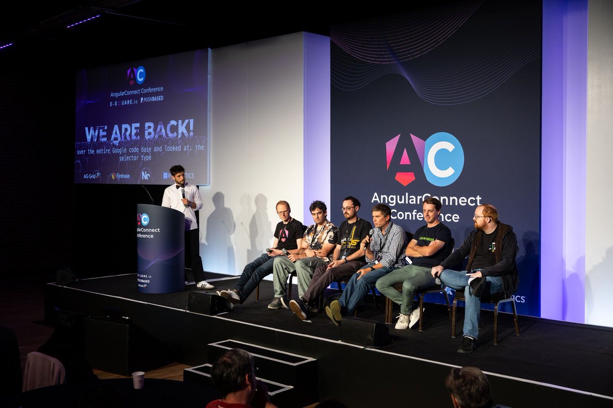 AngularConnect's tweet image. A massive thank you to @Google, @angular, and @Firebase for being Premium Sponsors of Angular Connect 2025! 🚀
It was incredible to have so many members of the Angular Core Team together on stage for the keynote and QA Session — thank you for joining us and sharing your insights…