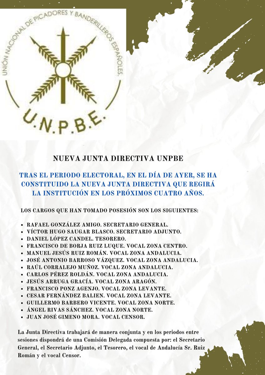 UNPBE's tweet photo. Nueva Junta Directiva UNPBE https://t.co/LDgR5WCmCa