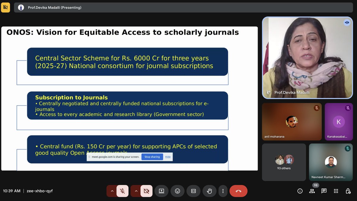 INFLIBNET's tweet image. Prof. Devika P Madalli, Director, @INFLIBNET has delivered a keynote talk on "Libraries for Nation Building; Shaping Minds, Shaping the Future" in an webinar organised by The Mahamana Library Science Alumni Association, BHU, Varanasi.