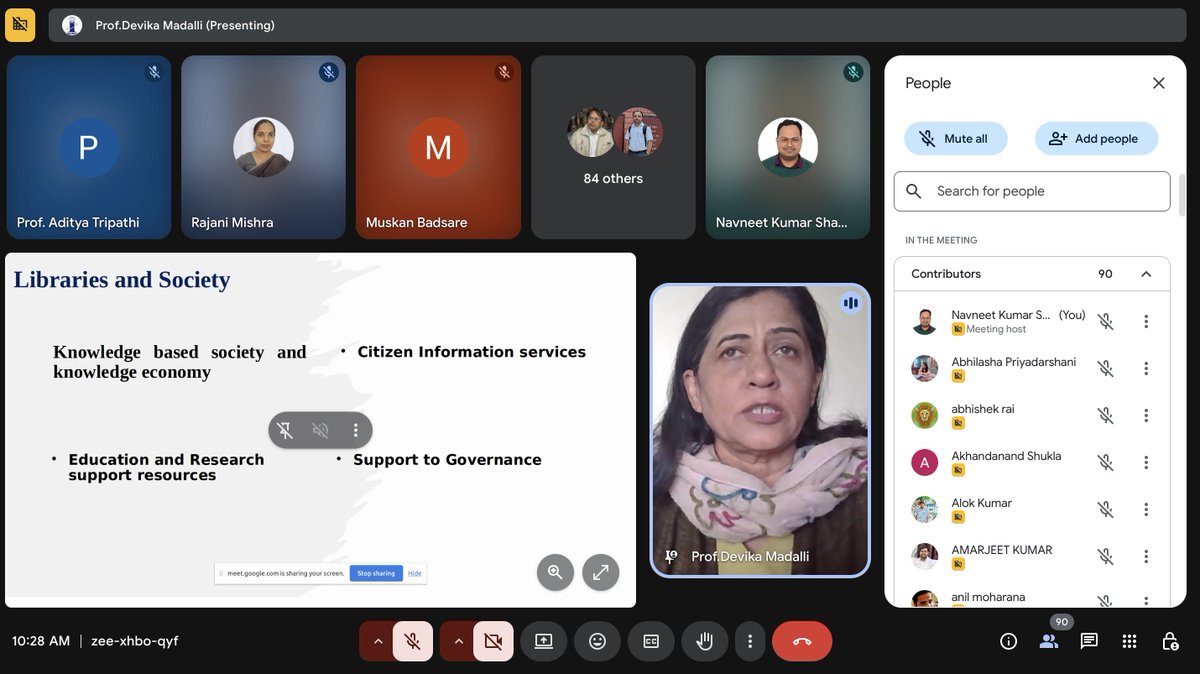 INFLIBNET's tweet image. Prof. Devika P Madalli, Director, @INFLIBNET has delivered a keynote talk on "Libraries for Nation Building; Shaping Minds, Shaping the Future" in an webinar organised by The Mahamana Library Science Alumni Association, BHU, Varanasi.