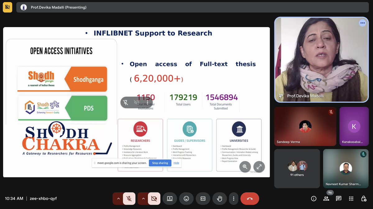 INFLIBNET's tweet image. Prof. Devika P Madalli, Director, @INFLIBNET has delivered a keynote talk on "Libraries for Nation Building; Shaping Minds, Shaping the Future" in an webinar organised by The Mahamana Library Science Alumni Association, BHU, Varanasi.