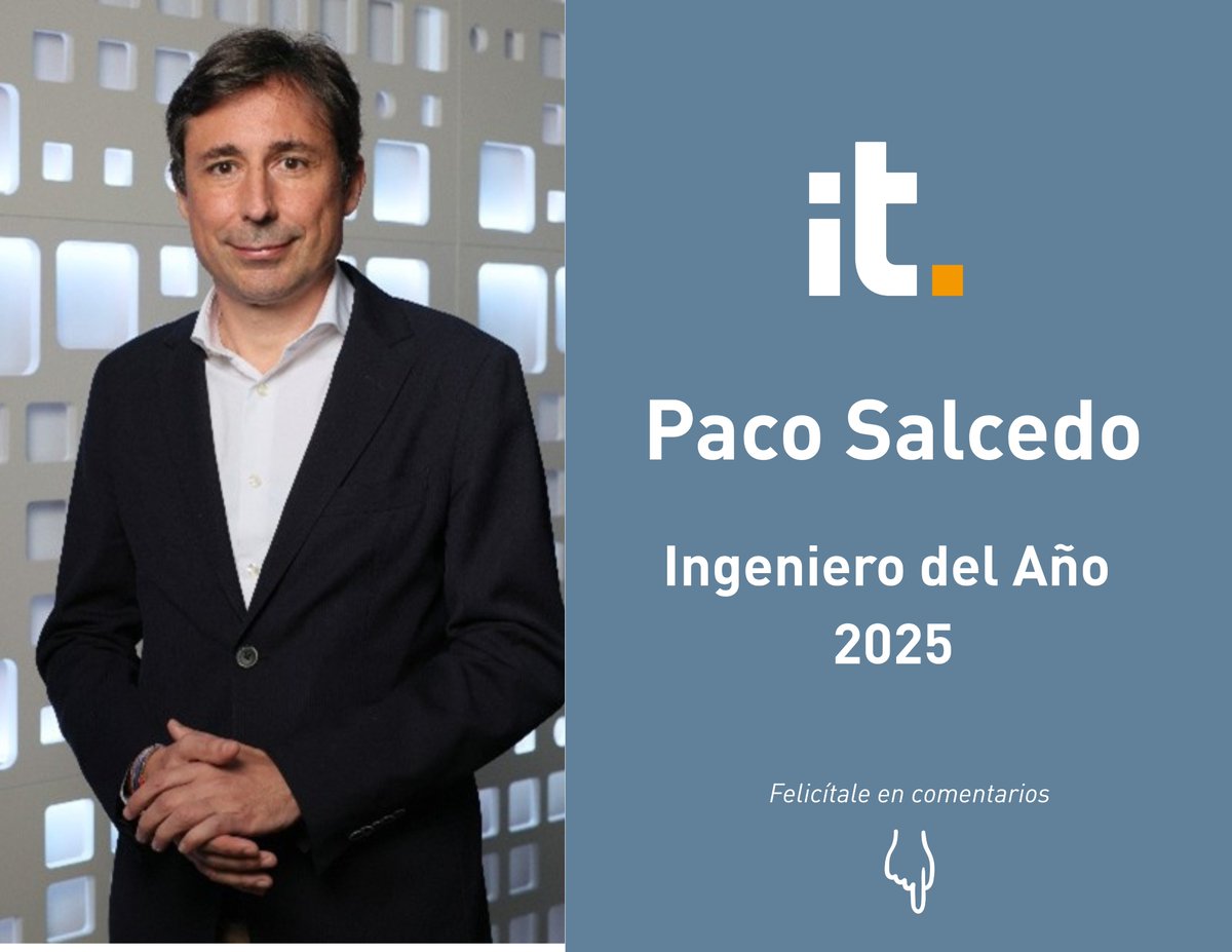 En el acto de San Gabriel celebrado el 30 de septiembre, Marta Balenciaga Arrieta, decana-presidente del COIT, anunció que Paco Salcedo es el Ingeniero del Año 2025.
#IngenieroDelAño
Más información:
👉 coit.es/comunicacion/s…