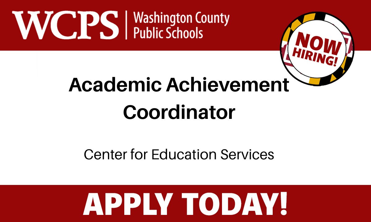 Center for Education Services is accepting applications for Academic Achievement Coordinator. Apply today at wcpshr.com