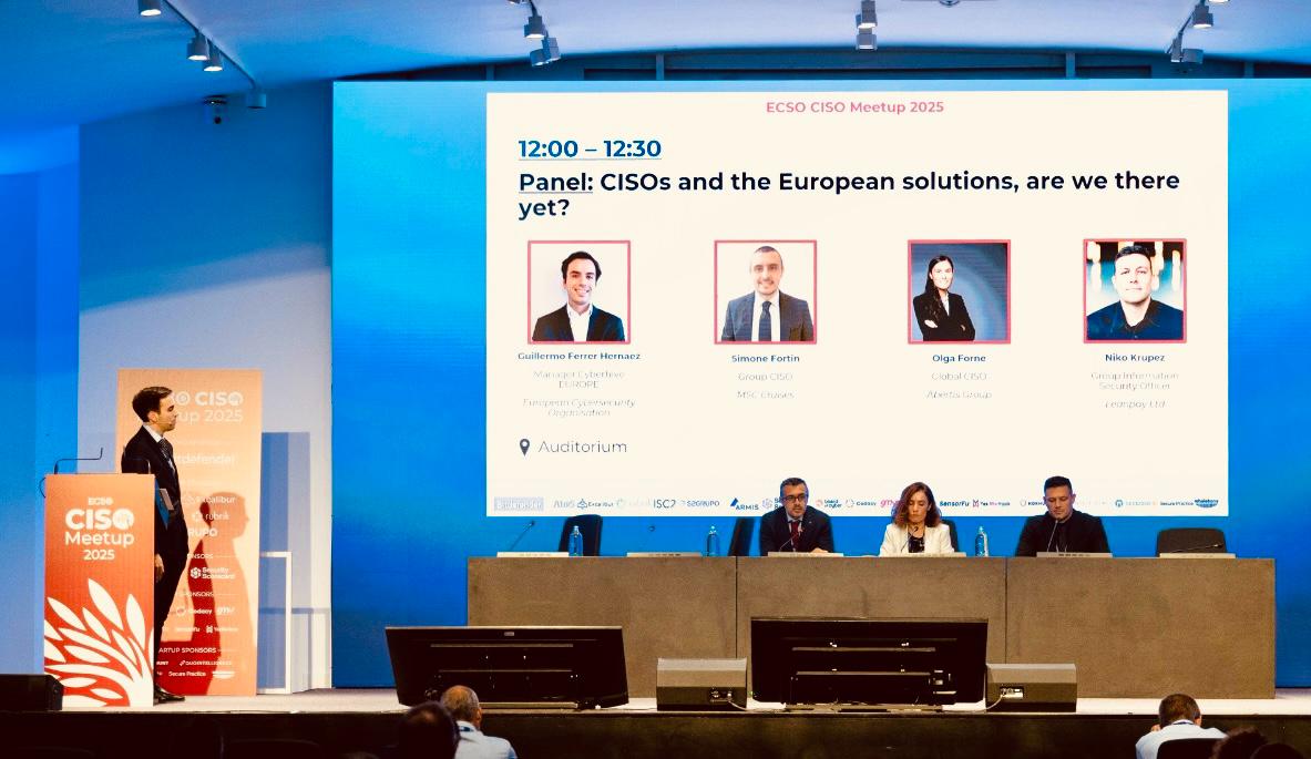 Abertis's tweet image. 🌐🔒Olga Forné, CISO at Abertis, participated in #CISOMeetup2025, organised by @ecso_eu, to discuss how sovereignty, resilience and #collaboration are essential for Europe to lead the way in #cybersecurity.