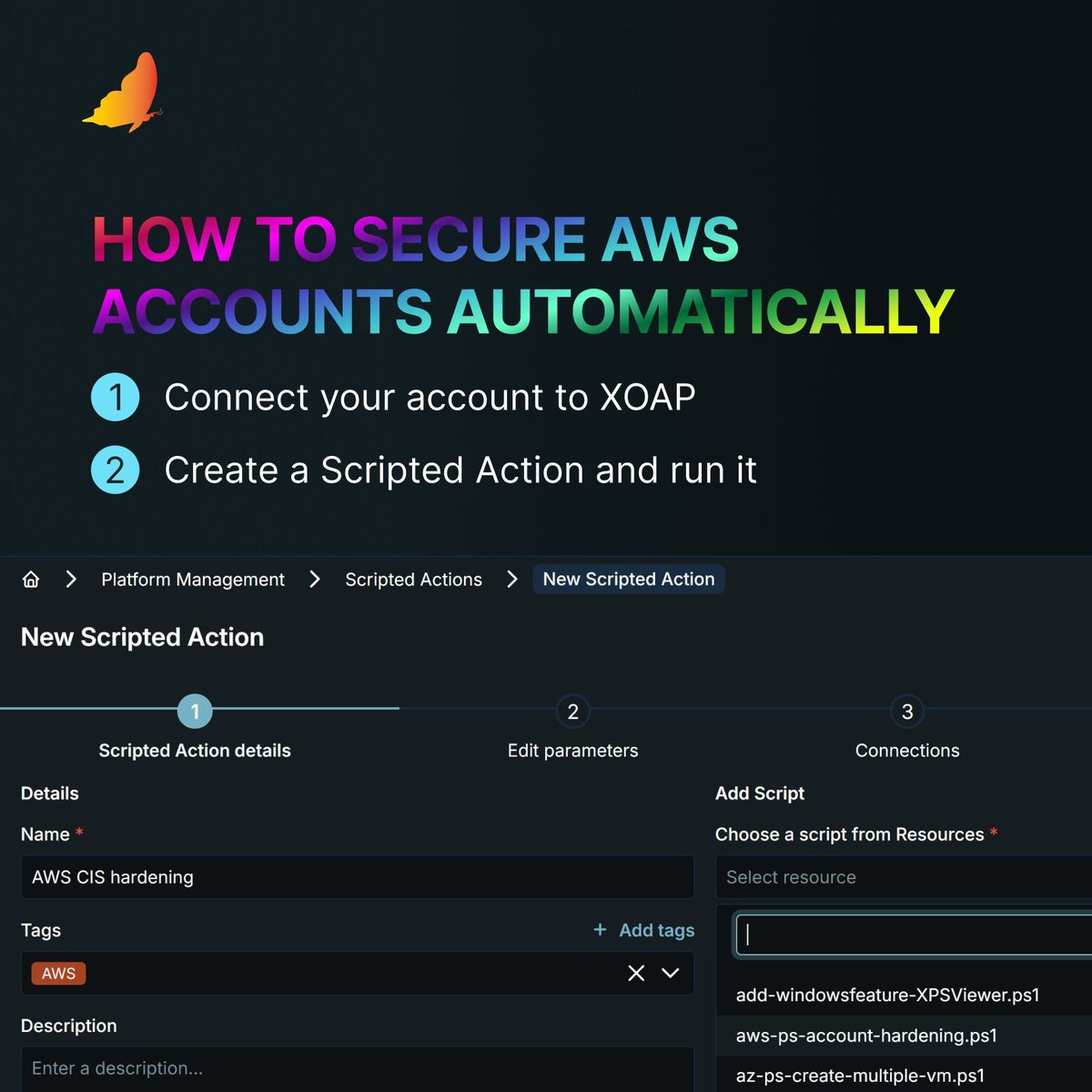 xoap_io's tweet image. When you harden AWS accounts with XOAP, it automatically configures: 
 
➜ Configuration &amp;amp; logging: CloudTrail, AWS Config
➜ Threat detection: Security Hub, GuardDuty
➜ Secured resources: S3, EBS/EC2, VPC, IAM
 
Read the full tutorial: xoap.io/automatically-…