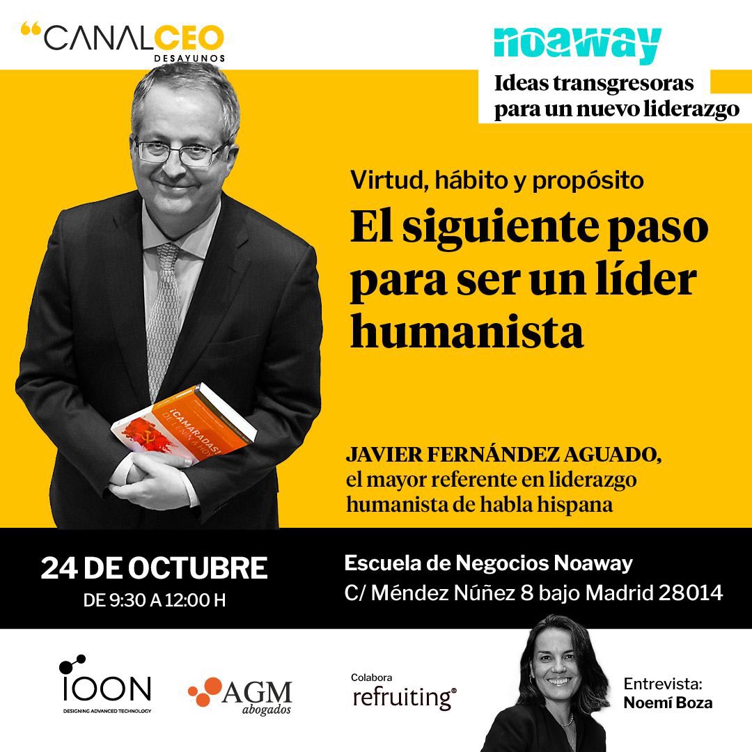 ☕ Ayer celebramos el #DíaInternacionalDelCafé y el próximo 24 de octubre nos tomaremos uno con Javier Fernández Aguado, considerado el Peter Drucker español y CEO de MindValue.

¿Te vienes a desayunar? 😉 👉 canalceo.com/te-vienes-a-de…

#TransformaciónEmpresarial #CulturaDirectiva