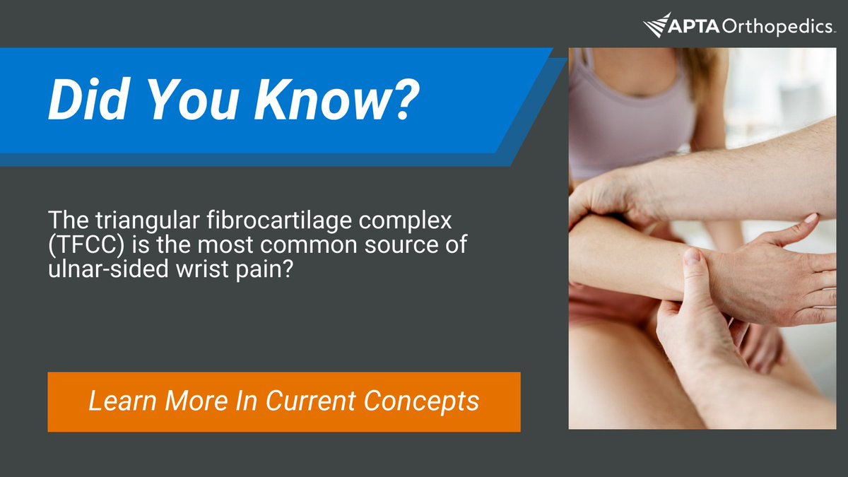 APTAOrthopedics's tweet photo. π Dive deeper into wrist anatomy, pathology, and treatment strategies in Current Concepts, 5th Edition.
π Learn more today: https://t.co/5FsCpV0Kq8
#OrthopedicPT #PhysicalTherapy #PTEducation #HandTherapy #EvidenceBasedPractice #PTProfessionalDevelopment #APTAOrthopedics https://t.co/VXlCUDL7hH