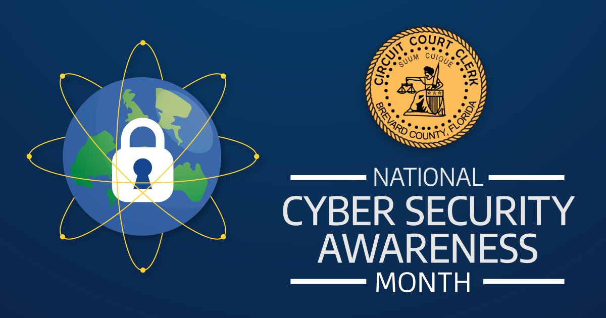 October is #CybersecurityAwarenessMonth!

Did you know Brevard Clerk of Court &amp; Comptroller serves as the keeper of all official and court records in the county? This makes cybersecurity a top priority for our office to protect your information.

#FLClerks