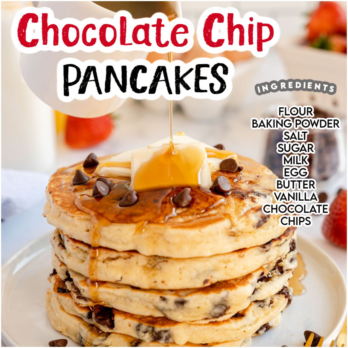 kyleecooks's tweet image. Start your day with fluffy Chocolate Chip Pancakes! 🥞🍫 Sweet, delicious, and easy to make. Perfect for breakfast or a snack! #breakfast #pancakes #chocolatechip #kyleecooks kyleecooks.com/chocolate-chip…